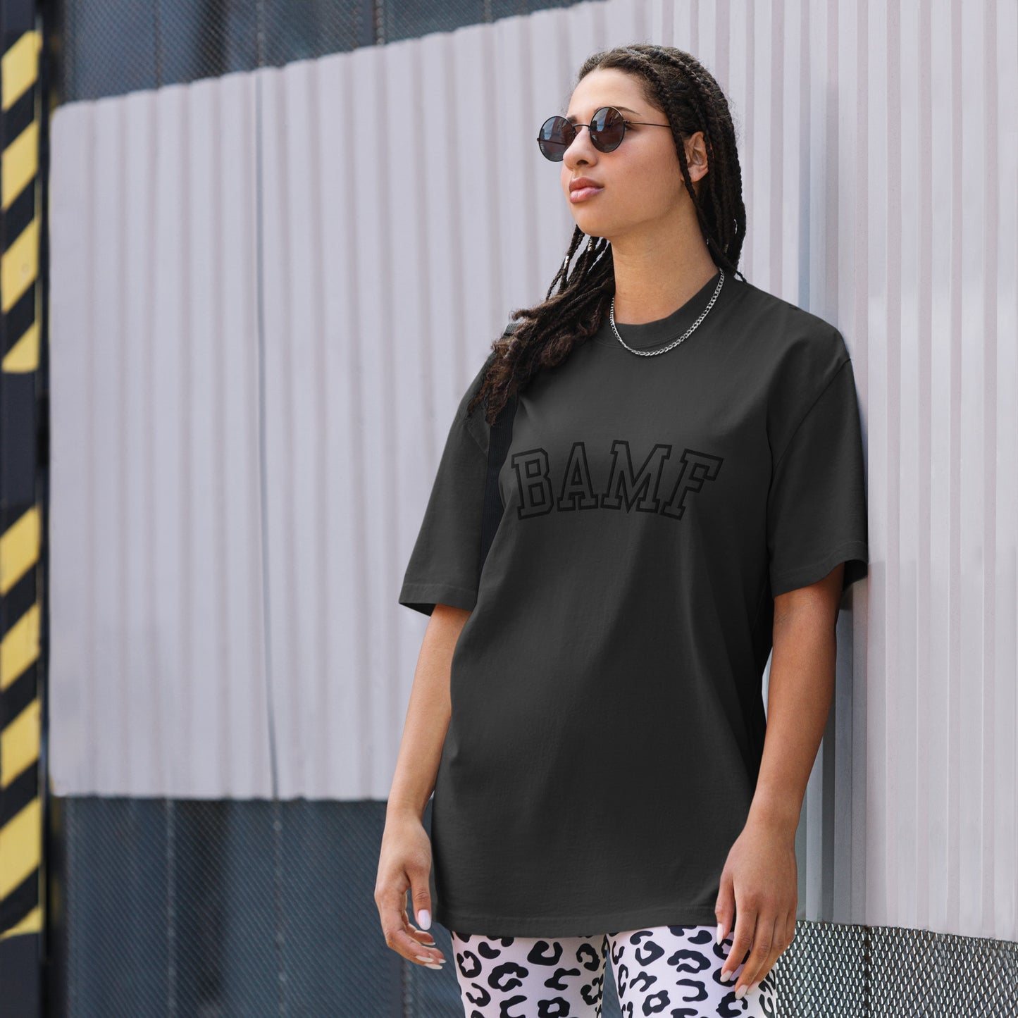 BAMF Oversized Embroidered Faded T-shirt