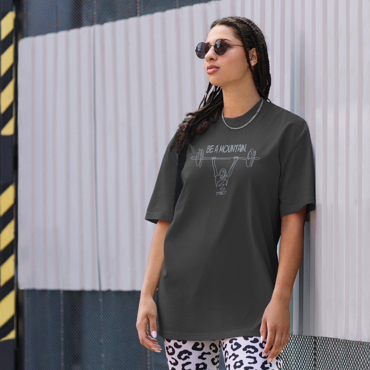 Be A Mountain Oversized faded t-shirt