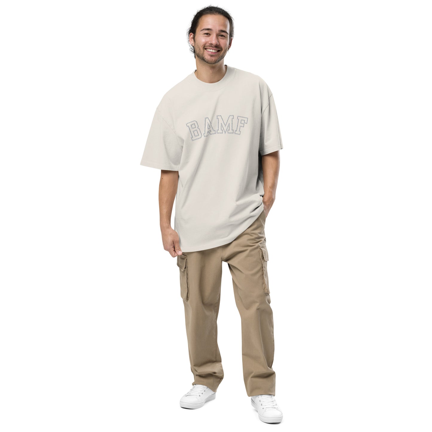 BAMF Oversized Embroidered Faded T-shirt