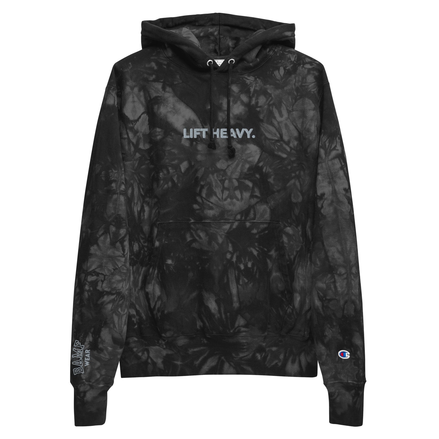 Lift Heavy Embroidered Unisex Champion tie-dye hoodie