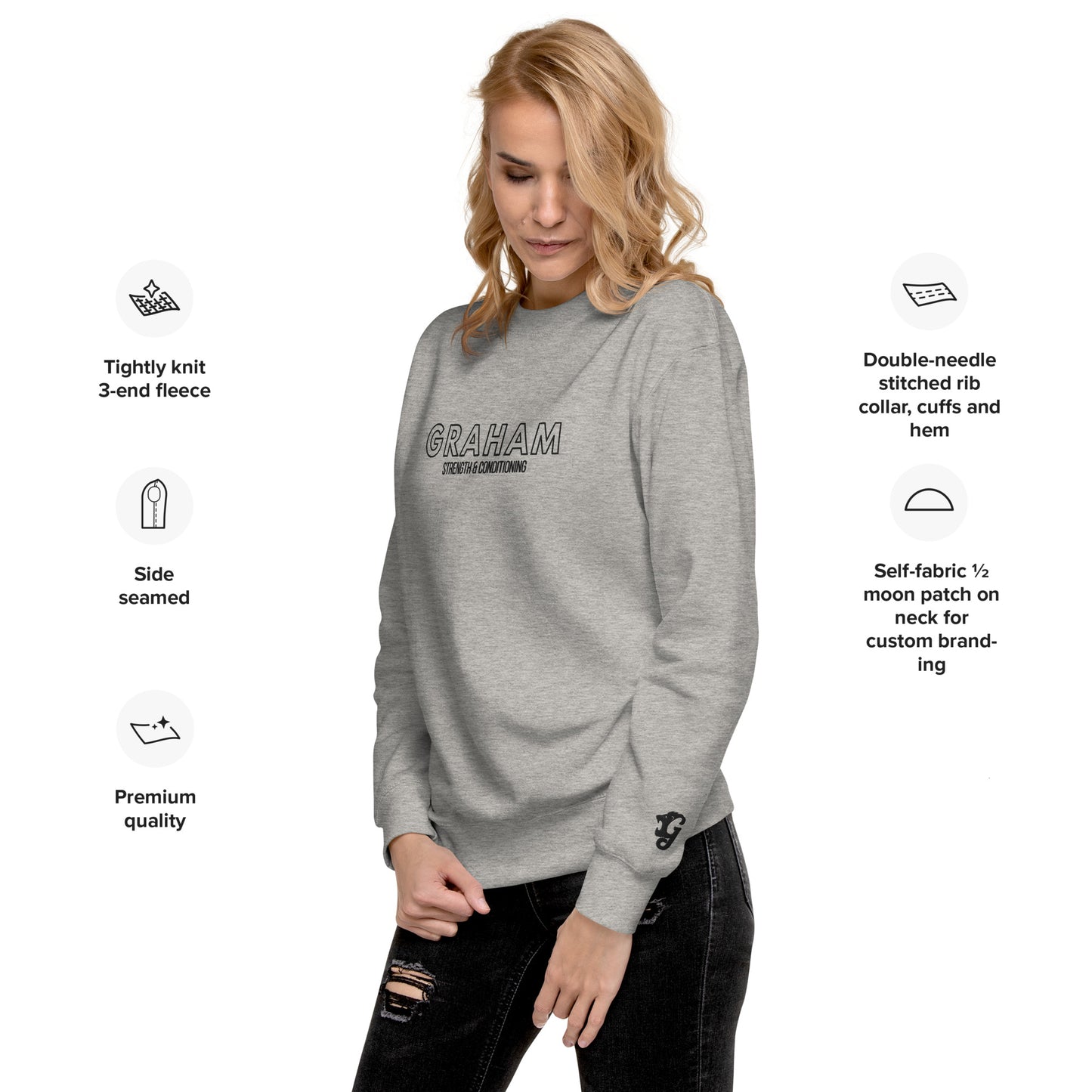 GSC Block Letter Embroidered Unisex Premium Sweatshirt